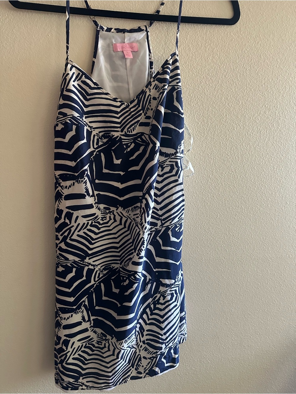 Lilly Pulitzer Navy and White Animal-Print Slip Dress
